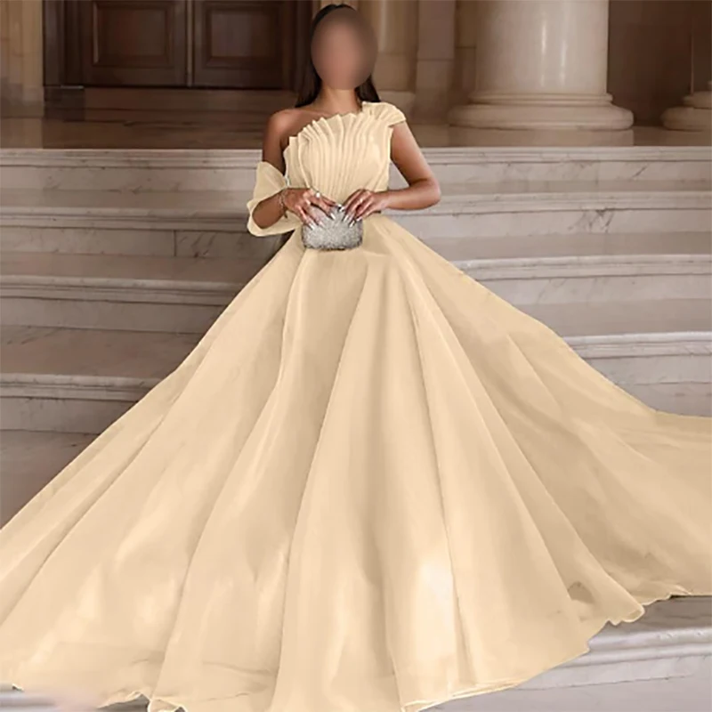 

A-Line Organza Long Evening Dresses Women Pleated Formal Party Gowns Occasion Prom Dresses 2024 Customized