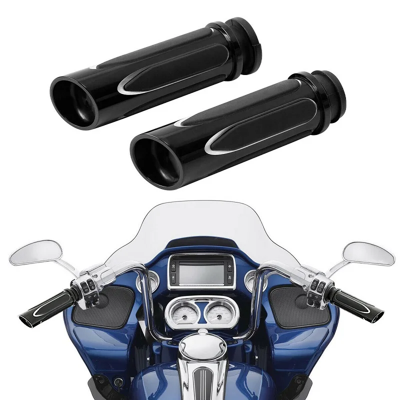 Shallow Cut Soft Touch Comfort Hand Grips For Harley 2008-2022 Touring Street Glide Road King Motorcycle Hand Grips