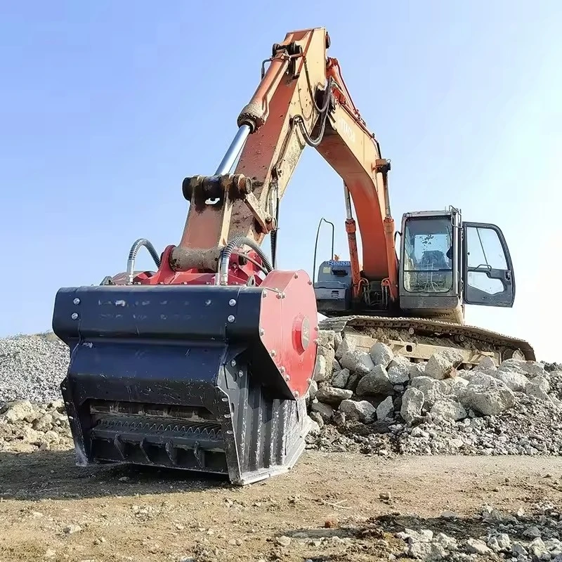 Heavy Crusher Bucket Excavator Hydraulic Concrete Rock Jaw Crushing Attachment Demolition Recycling For 10-35T