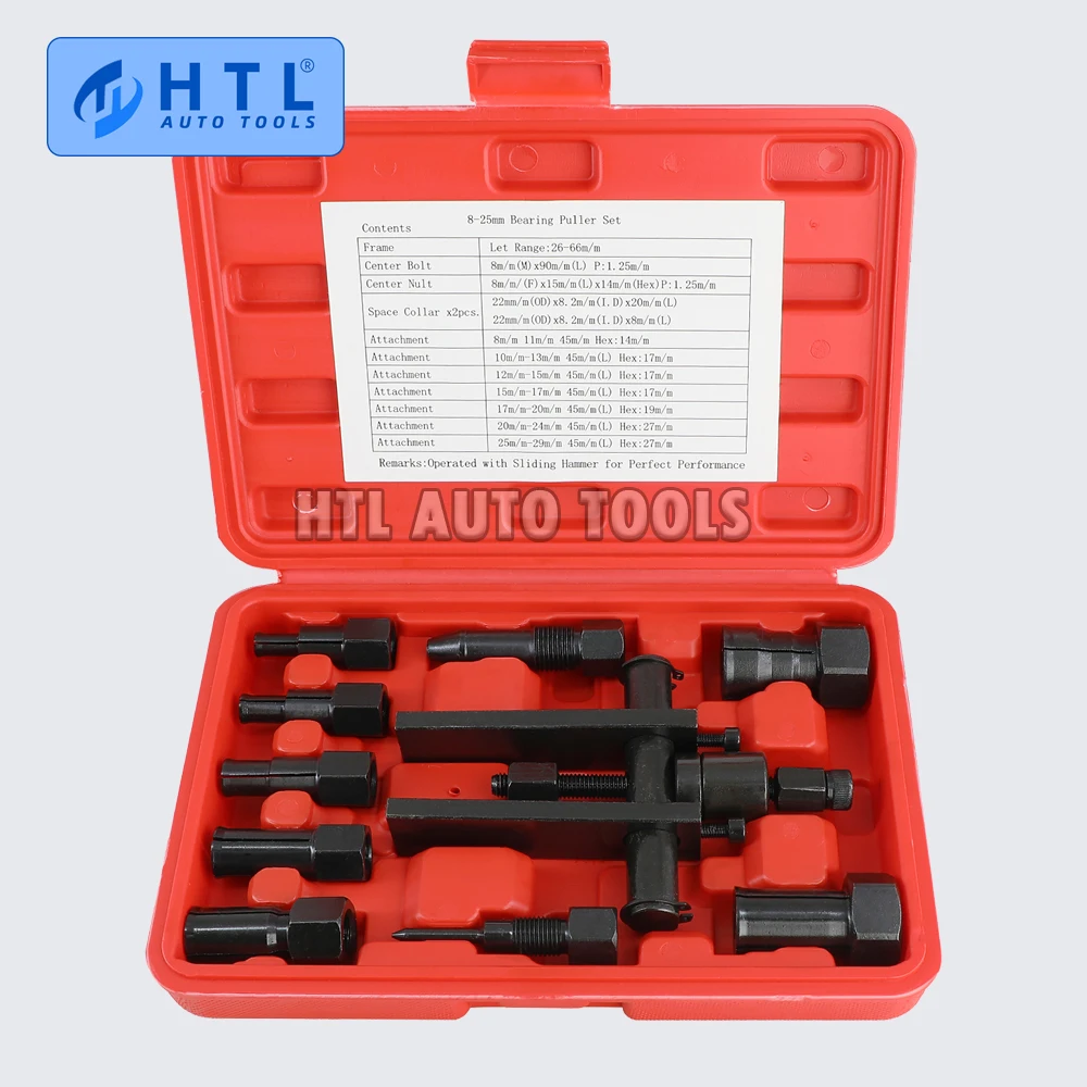 10Pcs/Set Practical Bearing Puller Motorcycle Bearing Removal Tool Puller with Box Motorcycle Internal Bearing Puller Kits