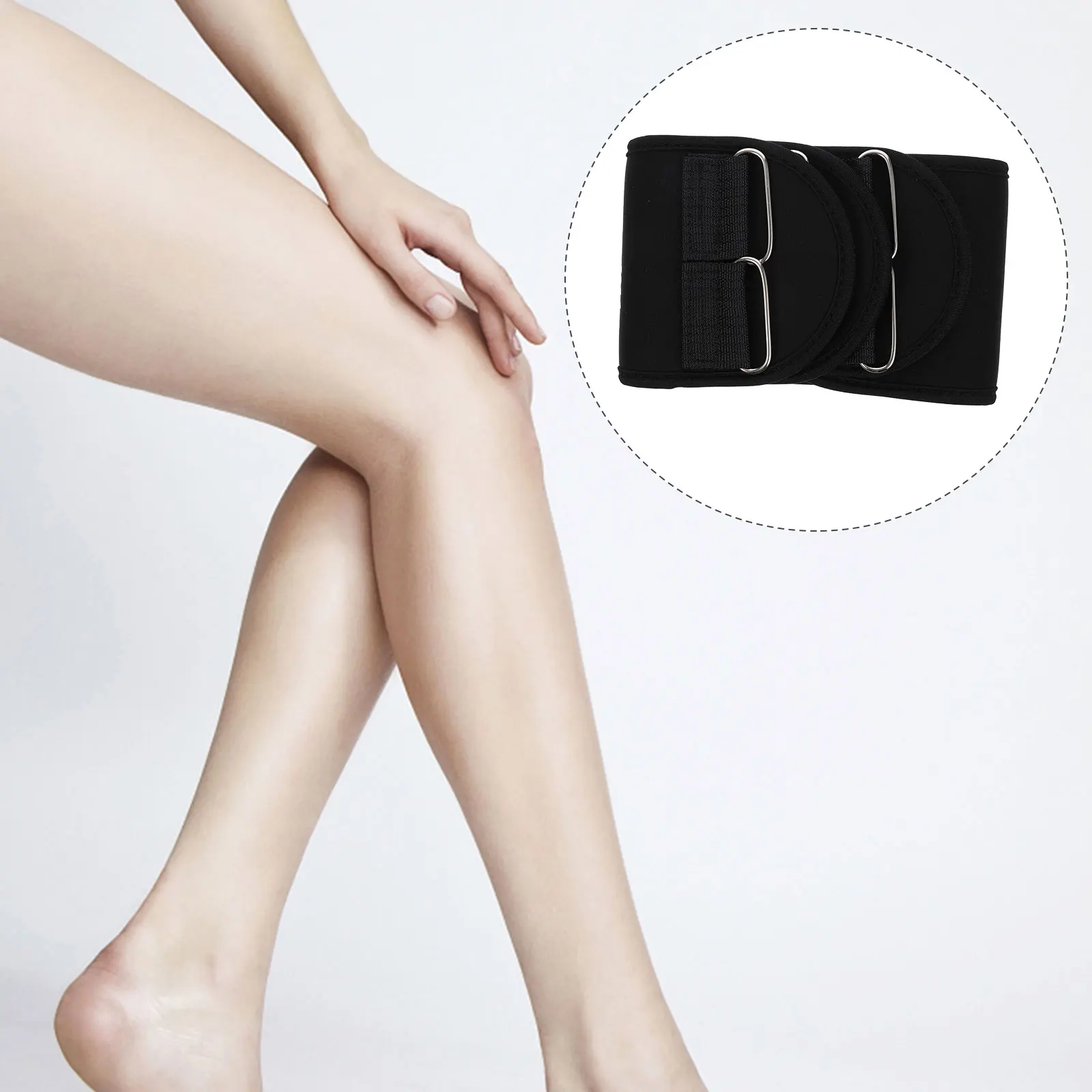 

3pcs Posture Corrector Belt Adjustable Leg Brace For O-Type X-Type Legs Support Black L Size Fiber Material Riding Leg