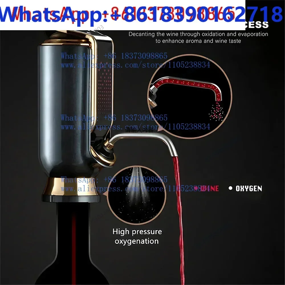 4-in-1 Electric Wine Aerator Decanter Dispenser & Vacuum Saver with LED Display Wine Pourer Gift for Women Wine Lover