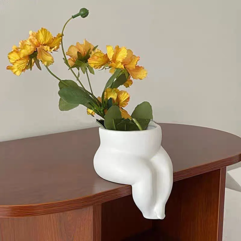 Hydroponic Vase Ass Vase Ceramic Flower Pots Body Art Bust Ceramic Flower Pot Vase Plant Pot Fleshy Flower Vase Home Decoration