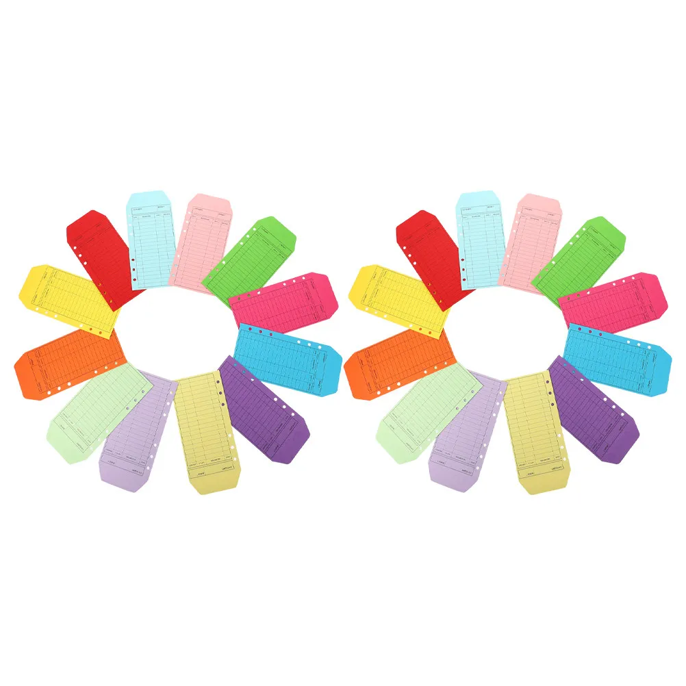 

24Pcs Colorful Kraft Paper Cash Decorative Loose-Leaf Money Holder Budgeting System Binder Supplies