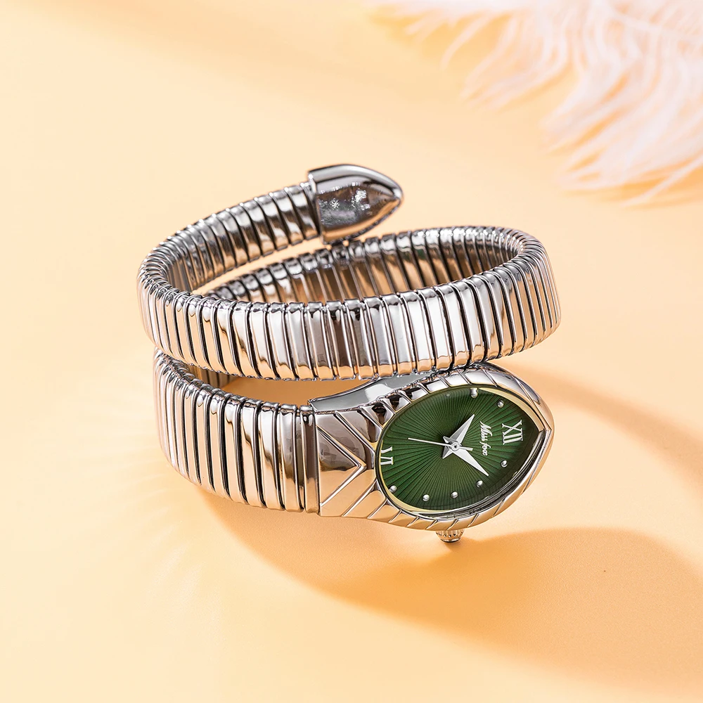 Hot Sell Fashion Snake Watch For Women Brand MISSFOX Simply Quartz Wristwatch Dress Jewelry Bracelet Clocks Ladies New For Gift