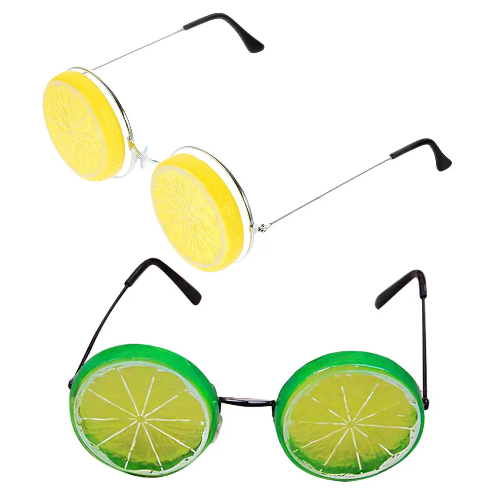 

2pcs Lemon Shaped Eyeglasses Unique Lightweight Fun Party Glasses Summer Beach Wedding Photo Props Novelty Cosplay