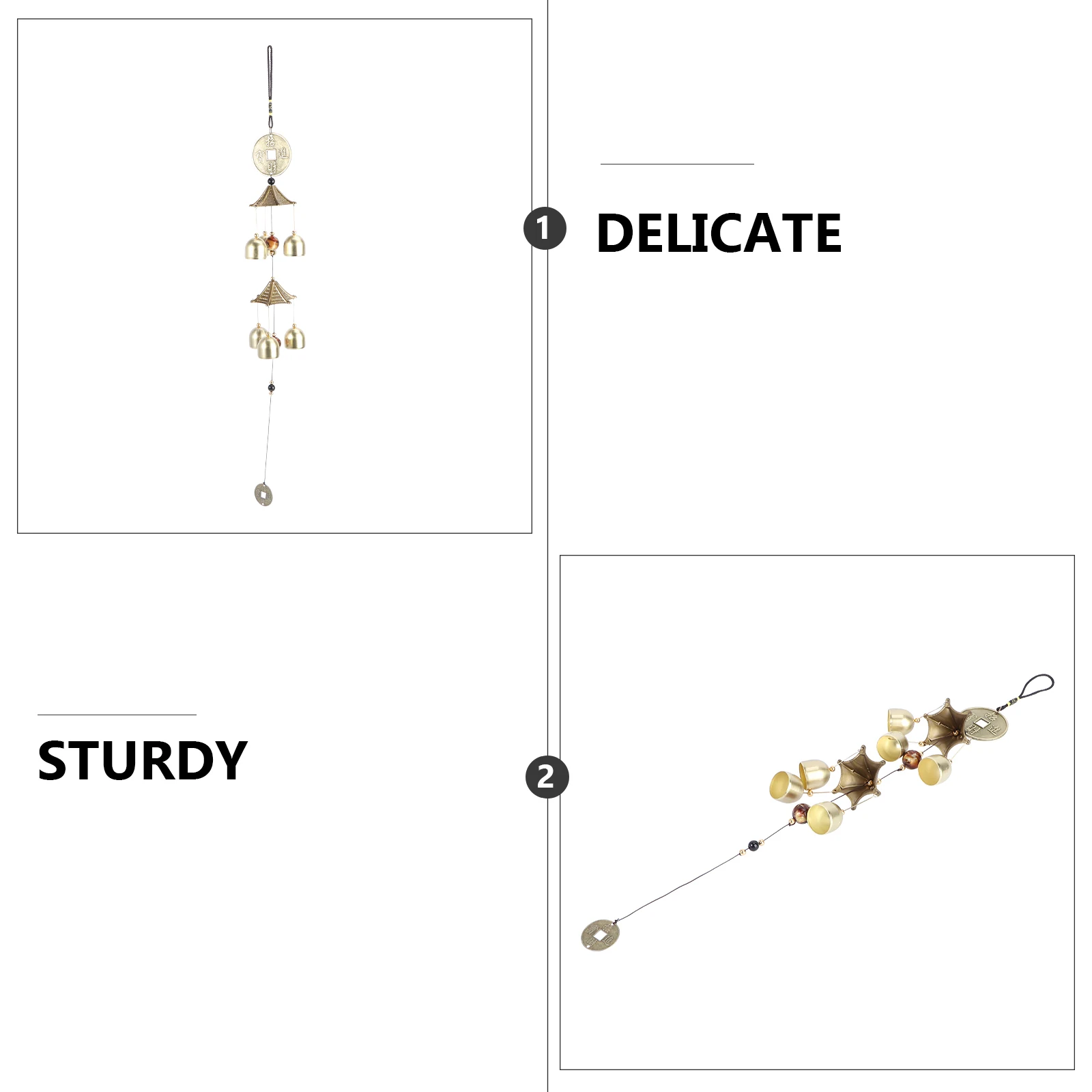 

1pc Copper Wind Decoration Metal Unique Beautiful Hanging Vintage Patio Garden Metal Wind Chime Outdoor Home Accessories