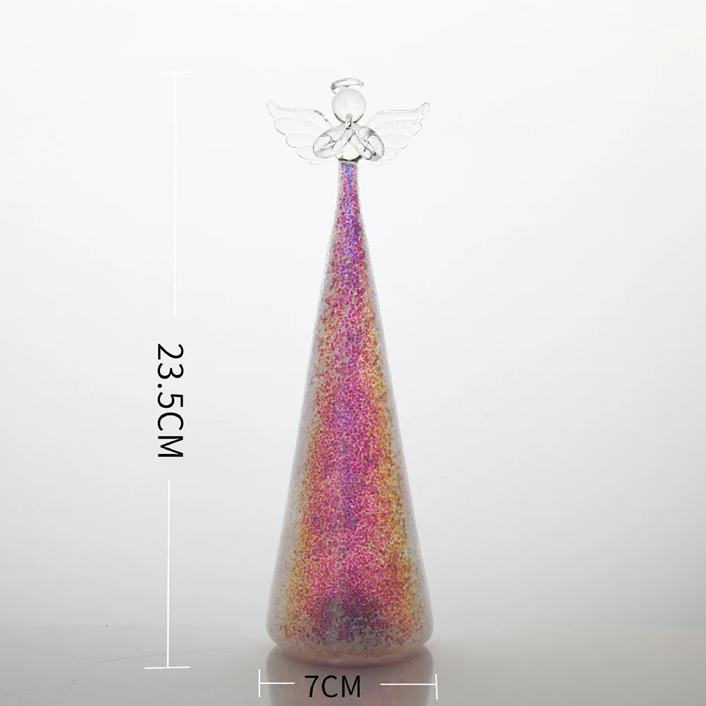 

Frosted Angel Crafts Glass Decor Home Ornament Creative Tabletop Adornment Desktop Decoration Christmasnaments