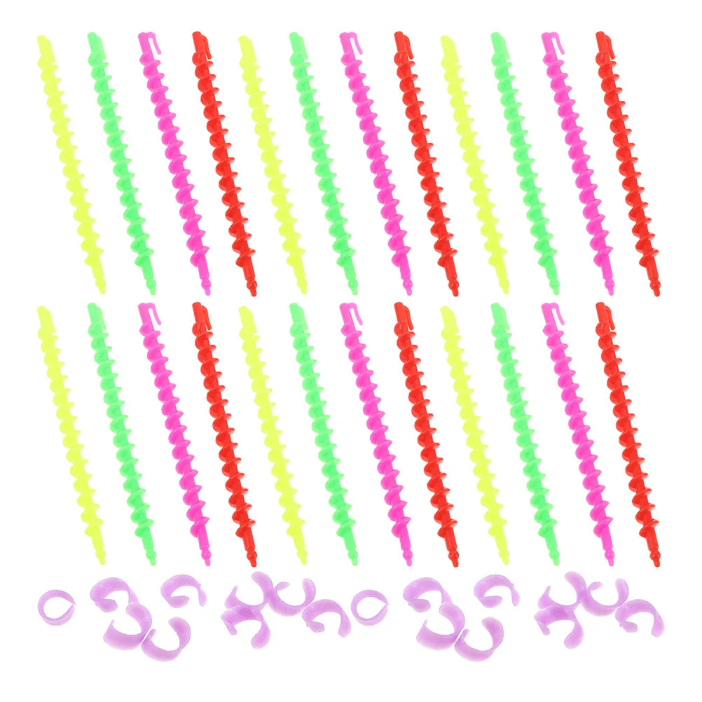

52Pcs Spiral Hair Curlers Perm Rods Curl Formers for Natural Hair Flexible Plastic Rollers for Curls