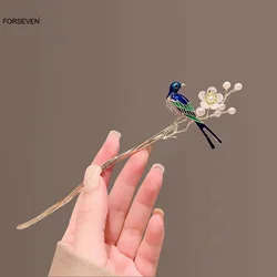 Chinese Chopsticks Hair Sticks Forks Brids Flower Designs Pearl Hairpins Side Clips for Women Girls Hair Bun Maker Jewelry