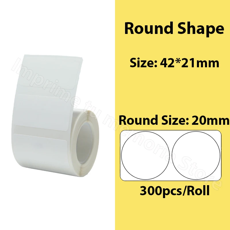 NIIMBOT 42x21mm 20mm Circle Round Thermal Sticker Label Paper B21 B3S B1 B203 Label Printer Paper Office Stationary Marker Label