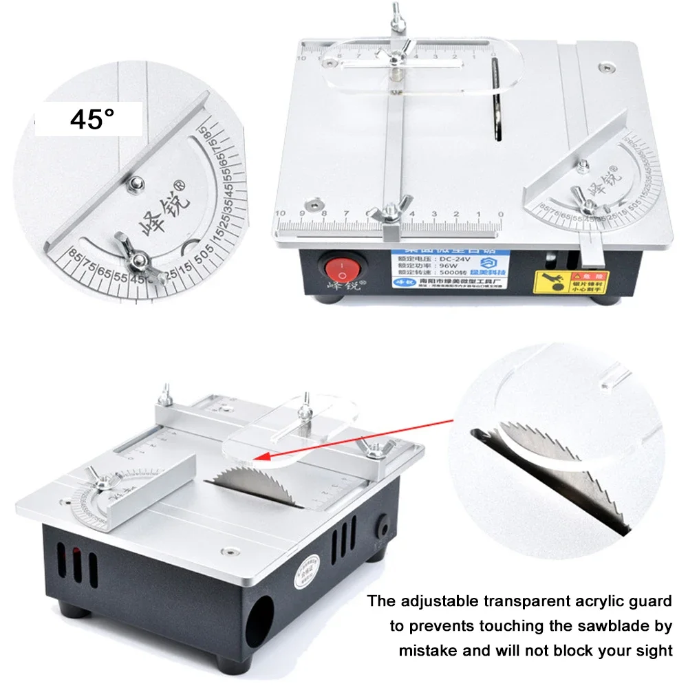 Multifunctional Electric Table Saw Mini Desktop Saw DIY Woodworking Bench Mini Wood Cutting Power Tool  for Wood Plastic Cutting