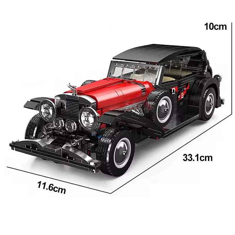 몰드 킹 10114 테크니컬 자동차 빌딩 블록 T50 빈티지 자동차 세트 조립 클래식 자동차 블록 어린이 장난감 크리스마스 선물