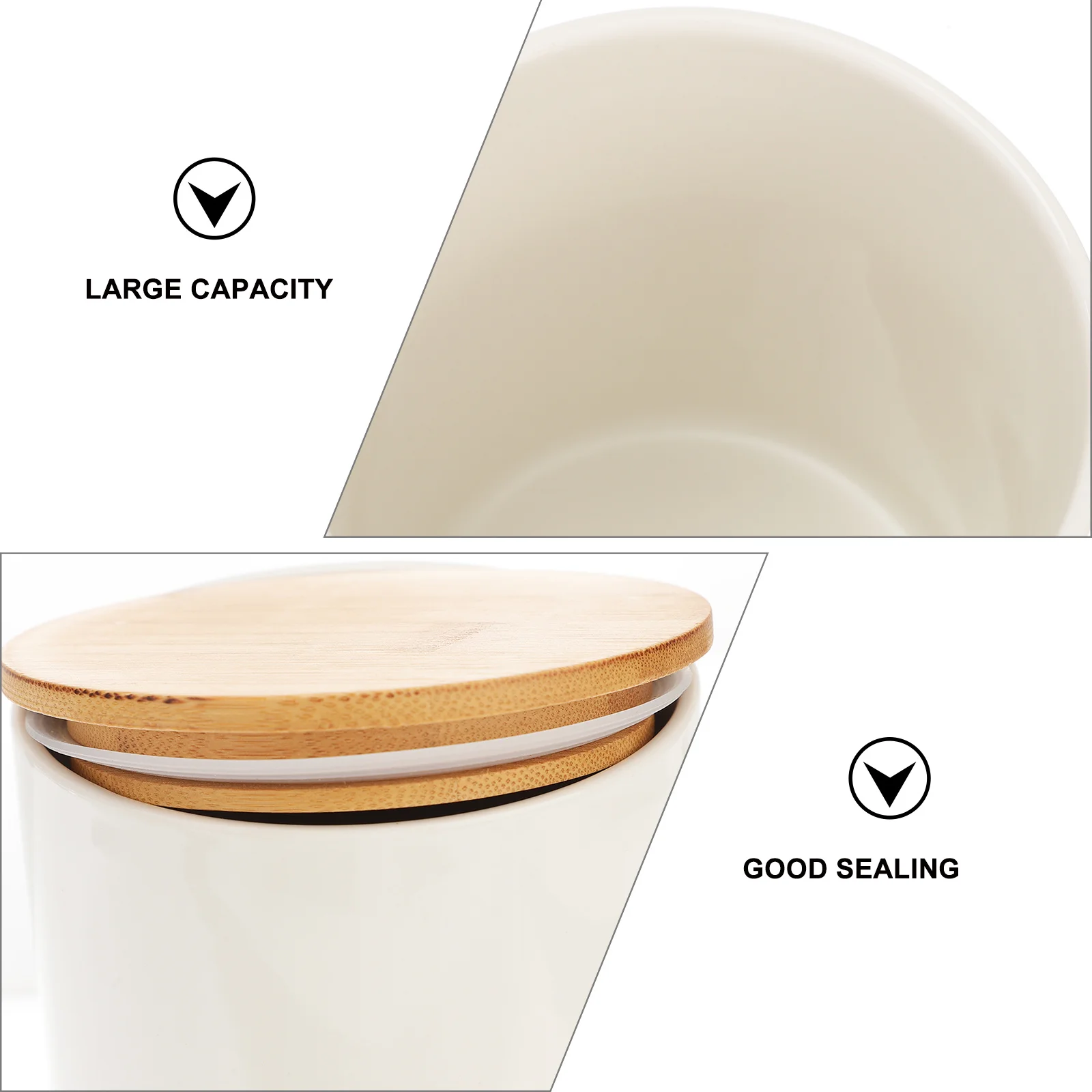 

1Pcs Ceramic Food Storage Jar White Sealing Canister Practical Grain Holder Tea Container for Kitchen Candy Snack