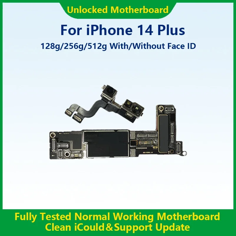 For iPhone 14 Pro Motherboard With Face ID 28GB 256GB 512GB Logic board 100% Original Unlocked Mainboard