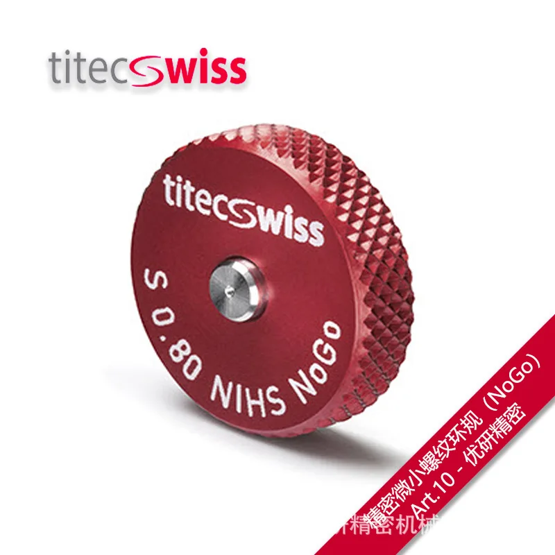 Titecswiss Thread Ring Gauge M0.3-M1.6 Thread Ring Gauge NoGo End Art. 10