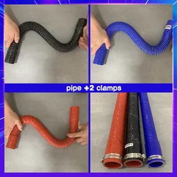 Universal ID30-100mm Silicone Flexible Hose Air Intake Pipe Radiator Tube High Pressure Temperature Rubber Joiner Length 40-70cm