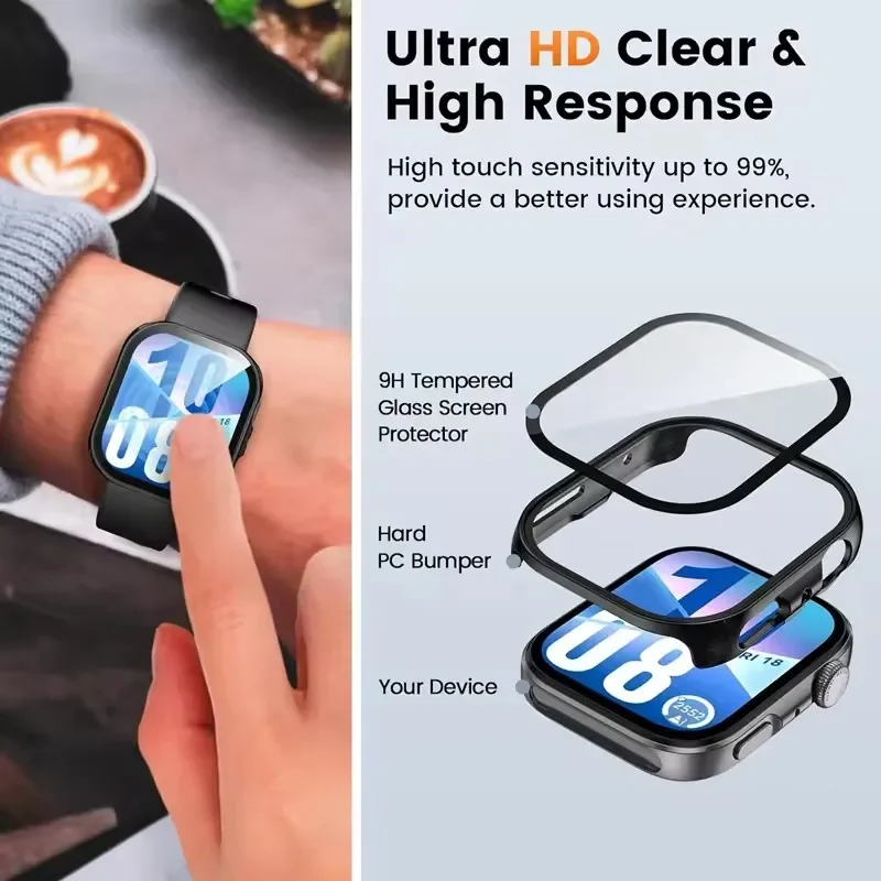 Vetro + Custodia per Huawei Watch Fit 4/4 Pro Protezione schermo in vetro temperato e paraurti protettivo per PC rigido per accessori Huawei Fit 3