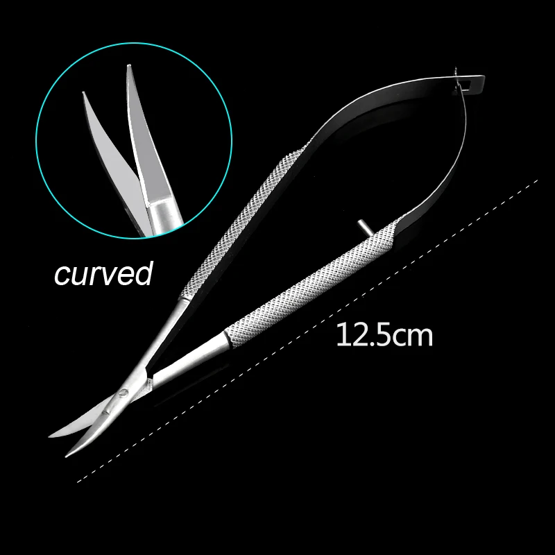 1pcs Curved/Straight Head Micro Castroviejo Cornea Scissors Hand Tool Stainless Steel Instrument Ophthalmic