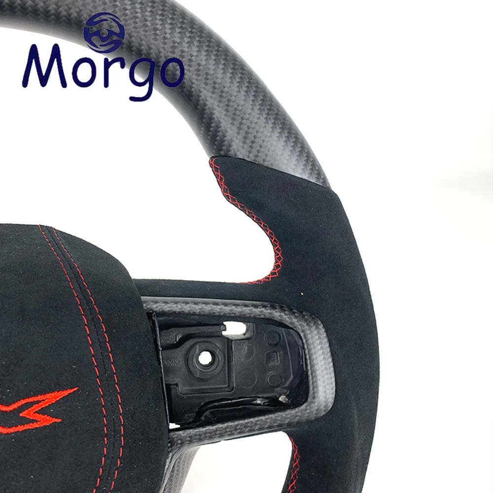 Interior Accessories Customized Matte Carbon Fiber Cars Steering Wheel for Dodge RAM 1500 2500 3500 TRX Racing Style Design view 5
