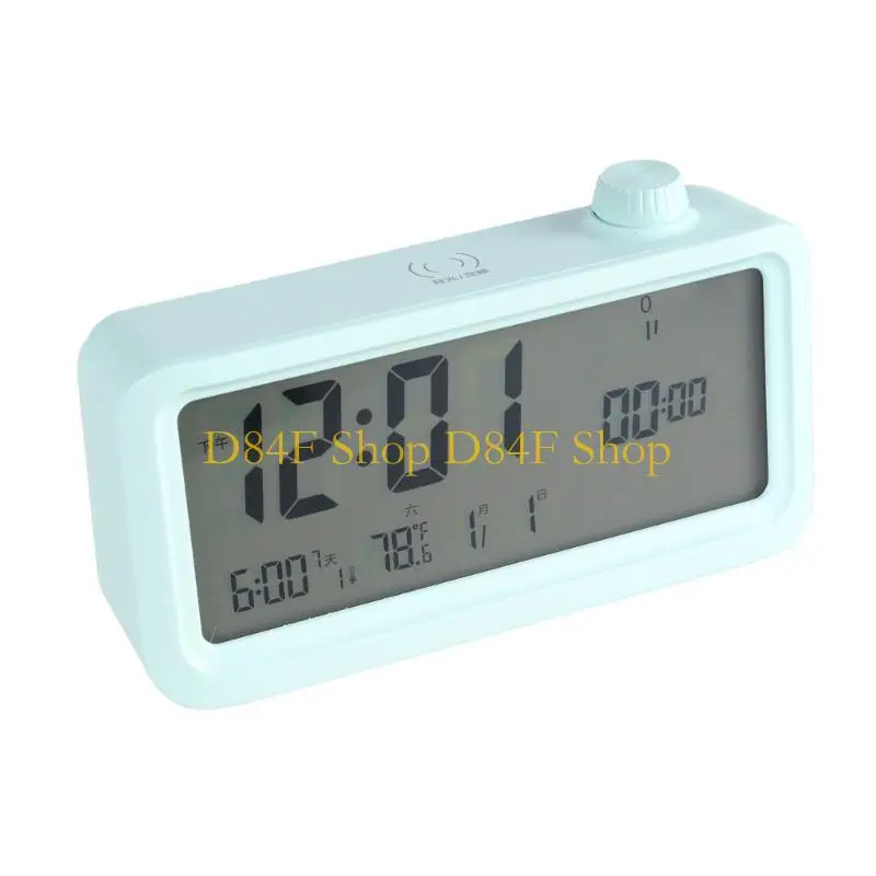 D84F Visual Timer With Digital Alarm Clock, 60Minute Countdown, Adjustable Brightness, Temperature Display For Study Kitchen