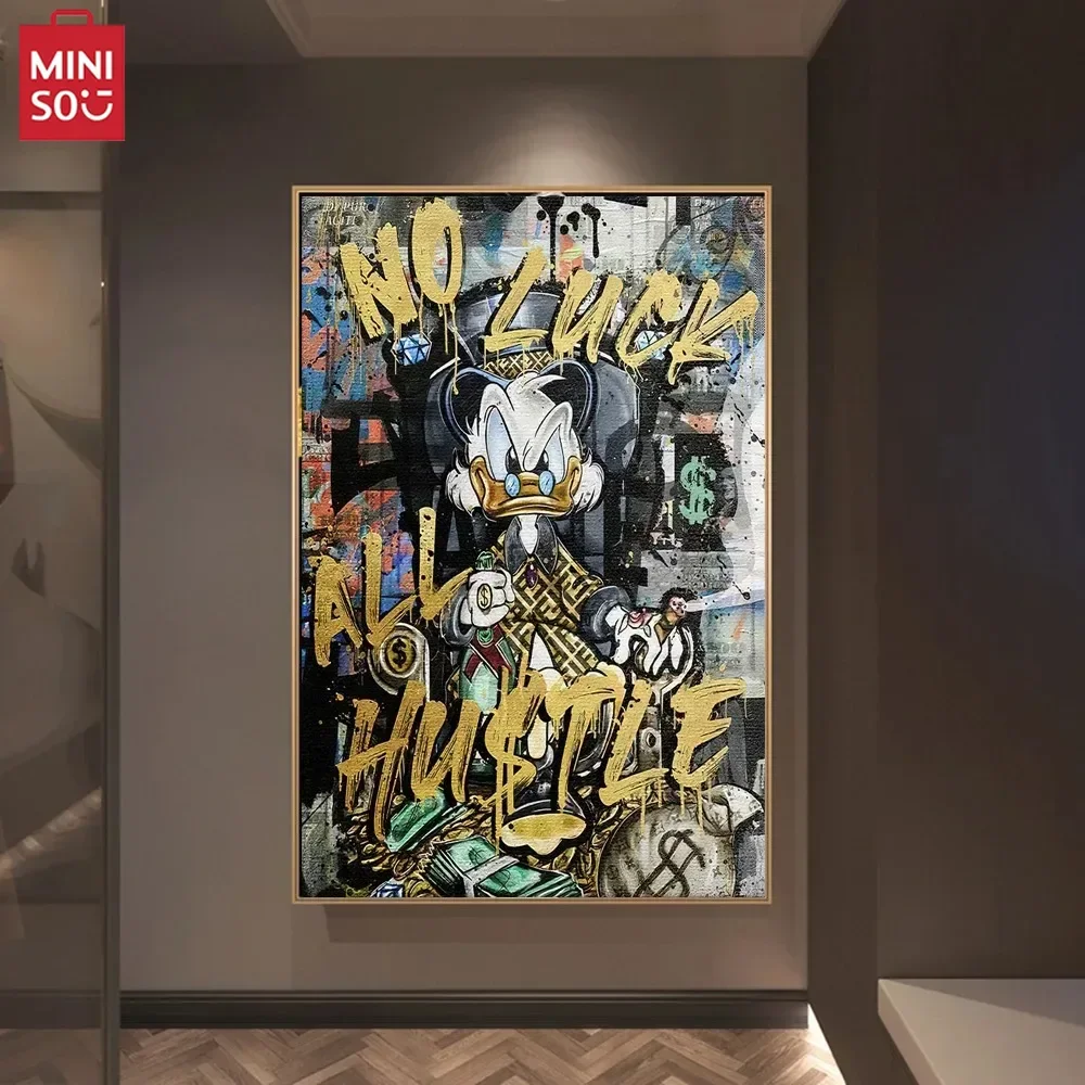 مينيسو دونالد داك الزحام الكتابة على الجدران الفن قماش الملصقات والمطبوعات ديزني شارع لوحات فنية على صور فنية للجدران ليف