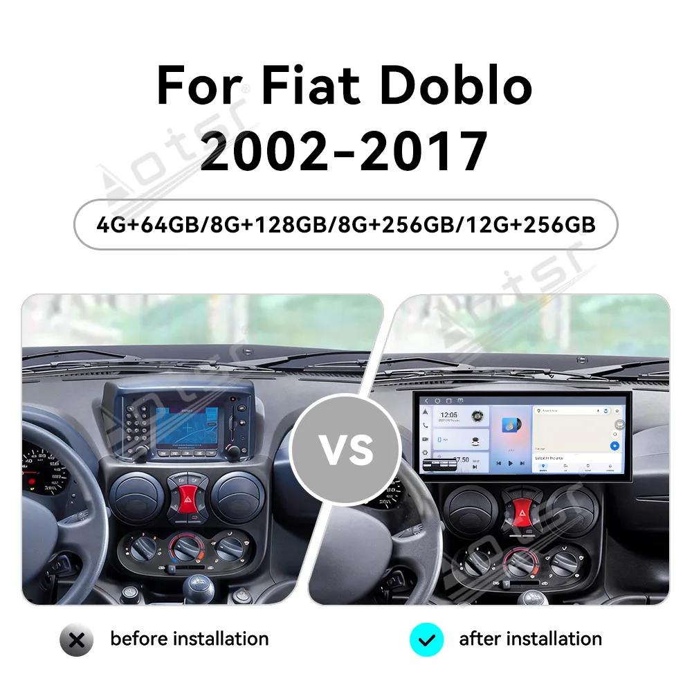 CarPlay 15.8’’ Android 15 For Fiat Doblo   2002-2017 Car gadgets Car Radio Car GPS Navigation HD Screen Multimedia Player Head