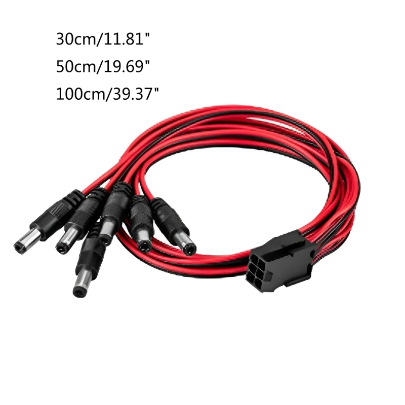 عالية الجودة 6PIN إلى DC5525 5521 محول كابل العرض DC12v سلك الطاقة