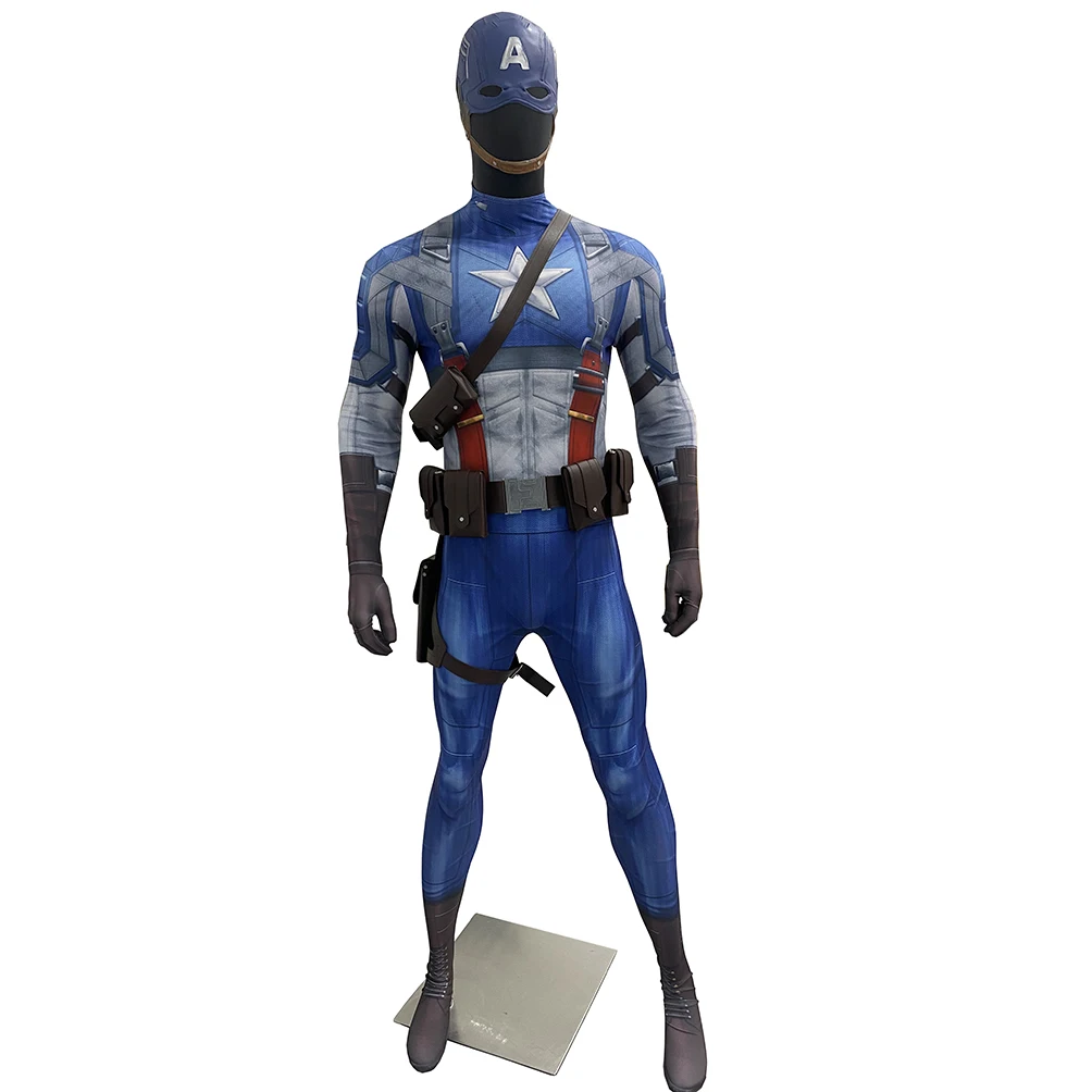 

Captain Cosplay Costume Superhero Anthony Mackie Zentai Bodysuit JumpSuits Spandex Outfits Halloween Costume Adult