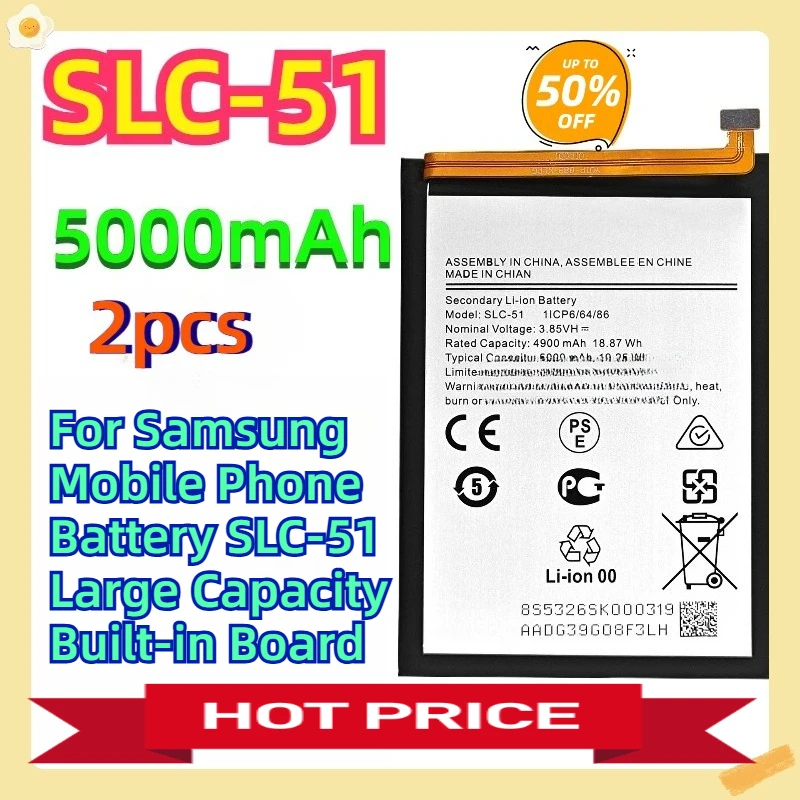 

For Samsung Mobile Phone Battery SLC-51 Large Capacity Built-in Board 5000mAh 2pcs