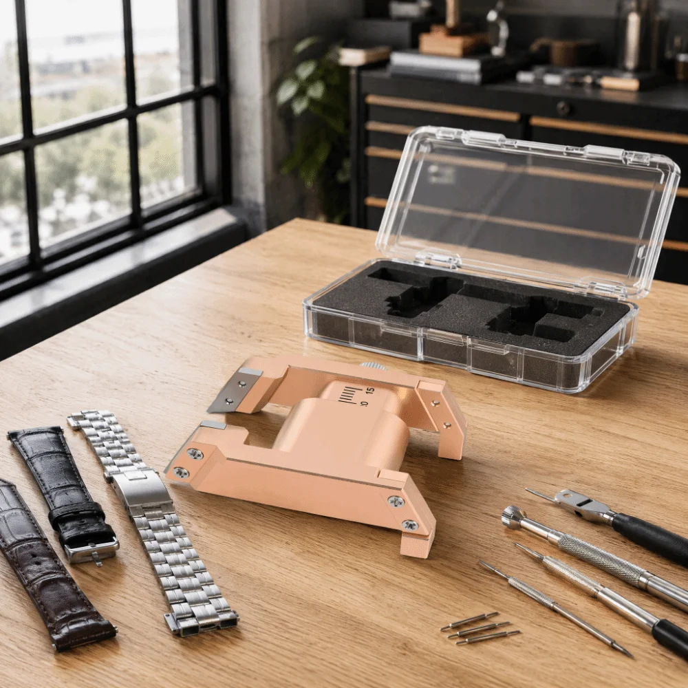 Metal Construction Watch Band Removal Tool Measuring Scale U-Shaped Ear Puller Watch Bracelet Remover Spring Bar Design