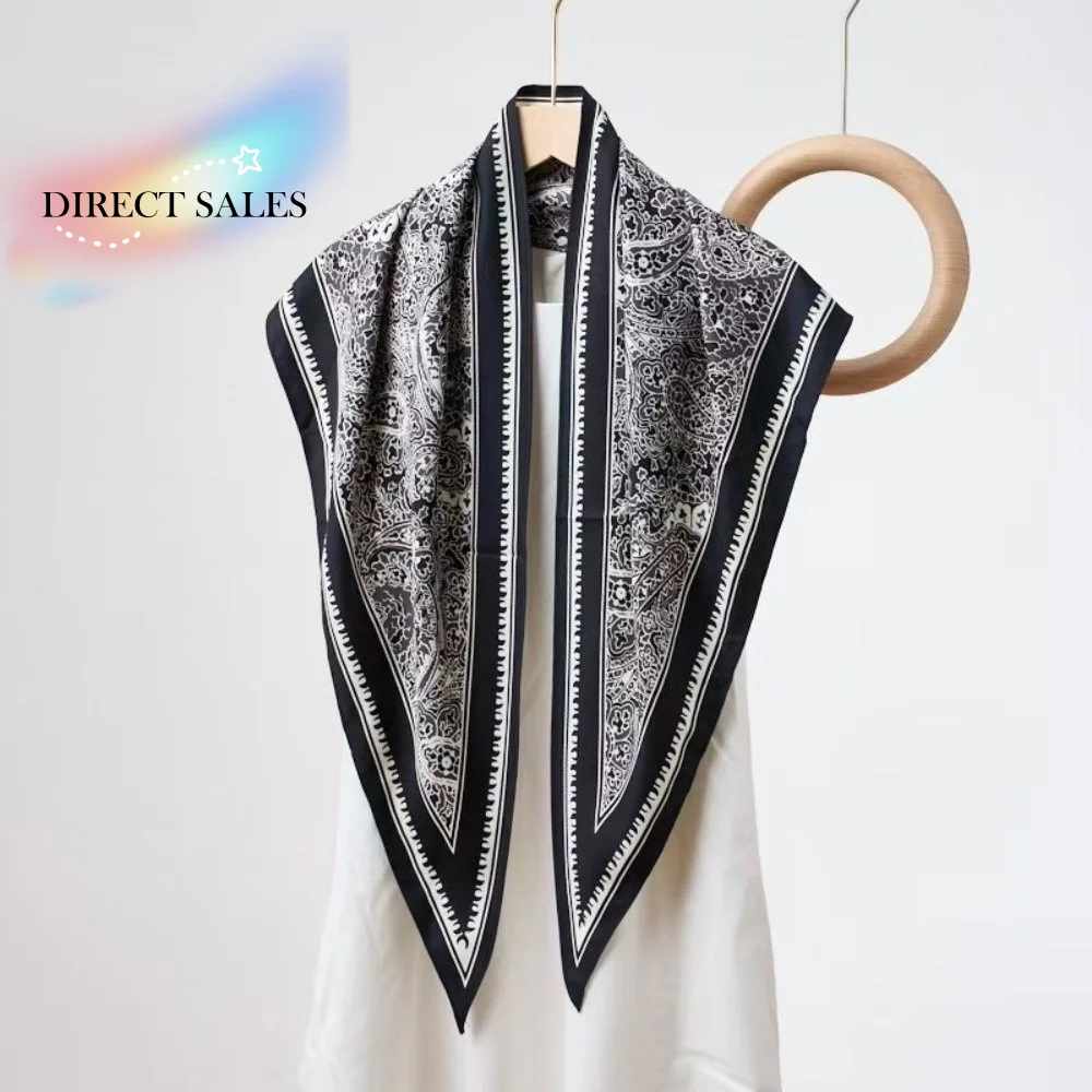 

Literary Imitation Silk Floral Triangle Scarf Polka Dot Floral Print Women's Necktie Elegant Polyester Belt Scarf Travel
