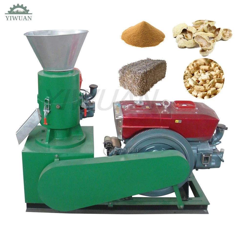 22HP Diesel Engine Wood Pellet Machine 200-250Kg/H Biomass Sawdust/Straw Pellet Mill Making Machine Small Household