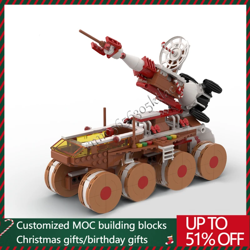 583 قطعة MOC الإبداعية تخصيص الزنجبيل صاروخ متنقل النقل بنة نموذج الأطفال الجمعية مجموعة لعبة هدايا عيد الميلاد #1