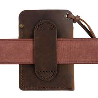 Genuine Leather Leather EDC Organizer Belt Clip Black/Brown Outdoor Tool Pouch Handmade 3 Pockets EDC Pouch Pocket Men Utility