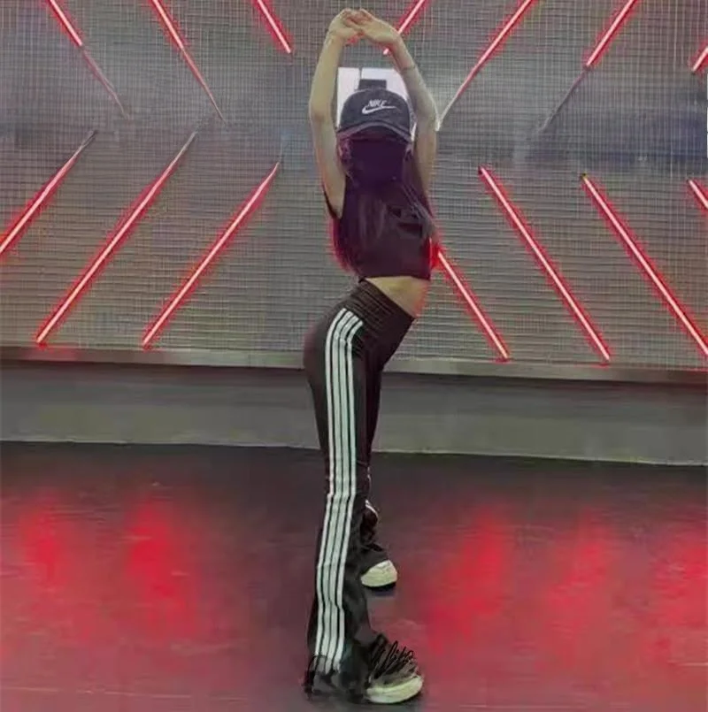 

Детский костюм для джазовых танцев: комплект с коротким рукавом и расклешенными брюками для выступлений, фитнеса и тренировок, летняя новинка