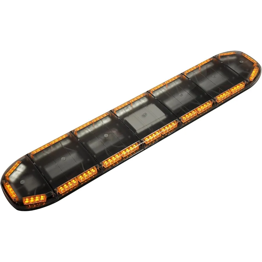 

60 LED Amber Light Bar Emergency Strobe Light Bar with Control Panel for Universal Trucks Construction Vehicles Snowplows Rooft