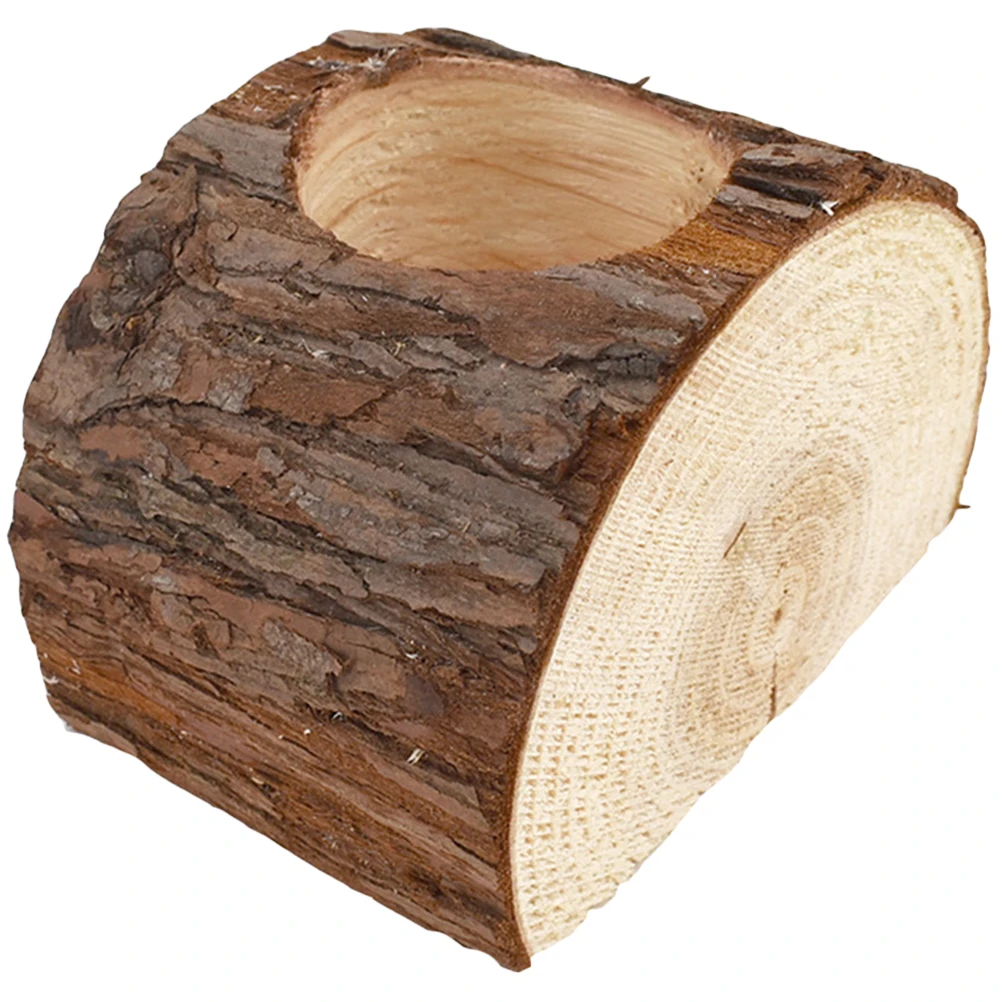 

Wooden Flower Pot 11x8cm Hole 5cm Retro Garden Plant Pots Tree Stump Wood Planter Succulents Herbs Vegetables