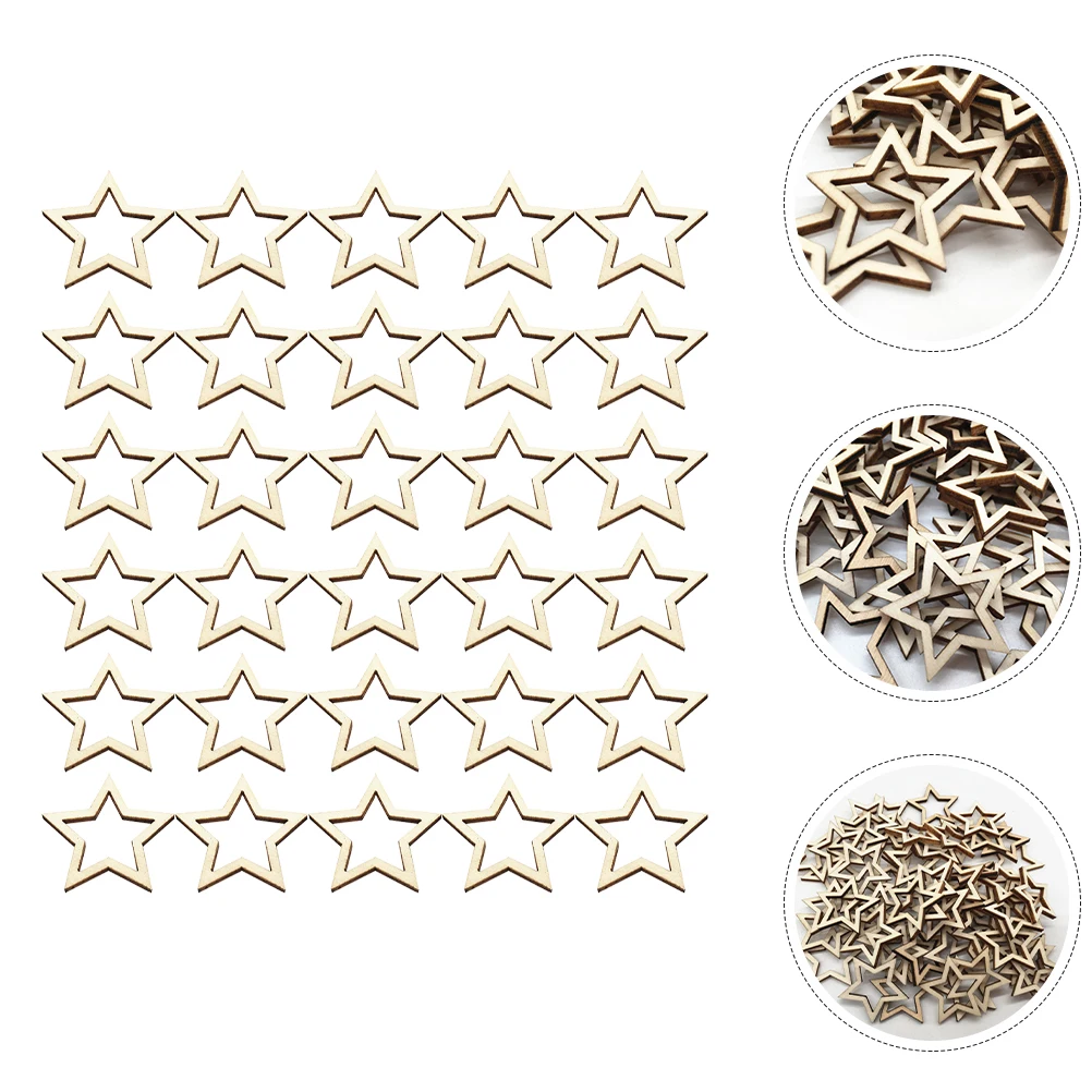 100 pçs fatias de madeira para diy inacabado estrela forma em branco peças de madeira artesanato enfeites diy decoração suprimentos madeira artesanal