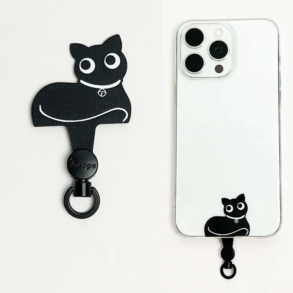 Cartoon Panda Phone Tether Tab 360 Rotatable Safety Connecter Mobile Phone Gasket Metal Ring Detachable Cellphone Lanyard Patch