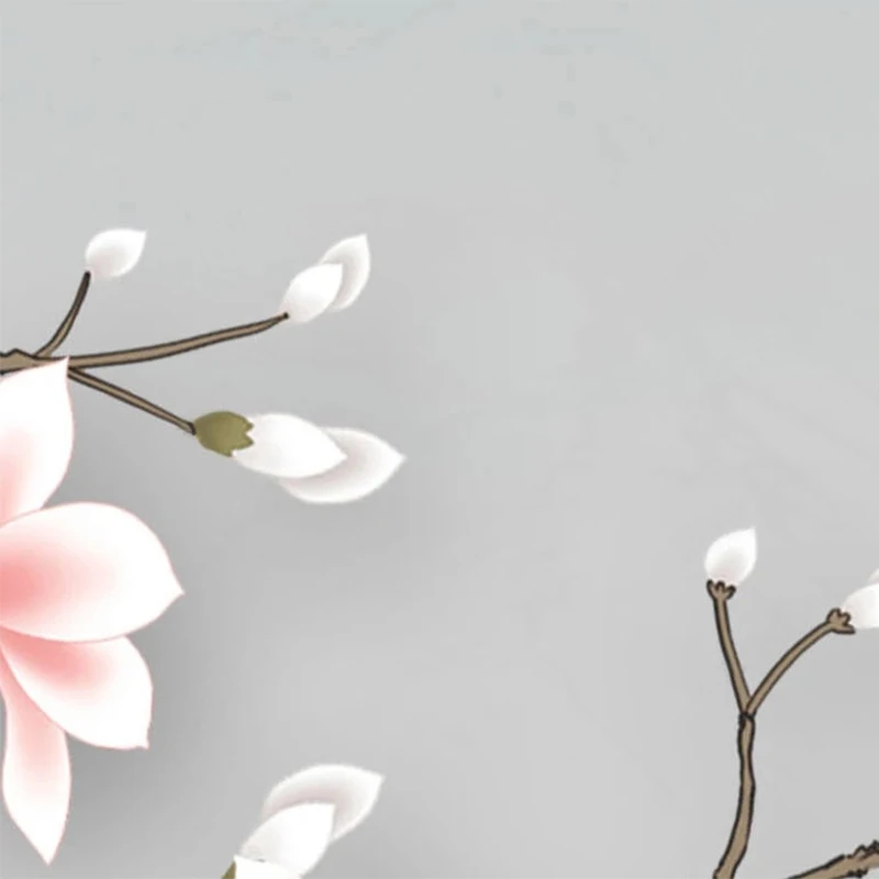 Aangepaste muurschildering behang Chinese inkt landschap 3D magnolia bloem en vogel achtergrond muur decor woonkamer slaapkamer studie muurschilderingen