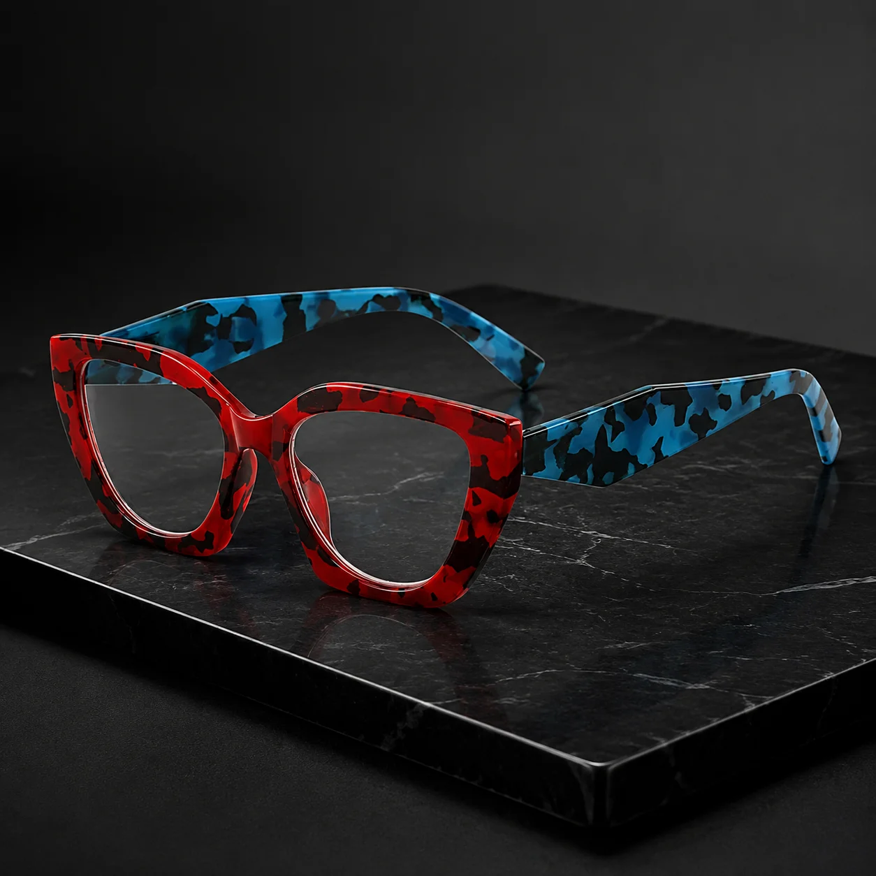 Women'S Fashion Glasses Non Prescription - แว่นตาผู้หญิงทรงแคทอายแบบไม่มีค่าสายตา 1 ชิ้น แฟชั่นกรอบหนา แว่นตาตกแต่งสำหรับงานปาร์ตี้และสวมใส่ในชีวิตประจำวัน