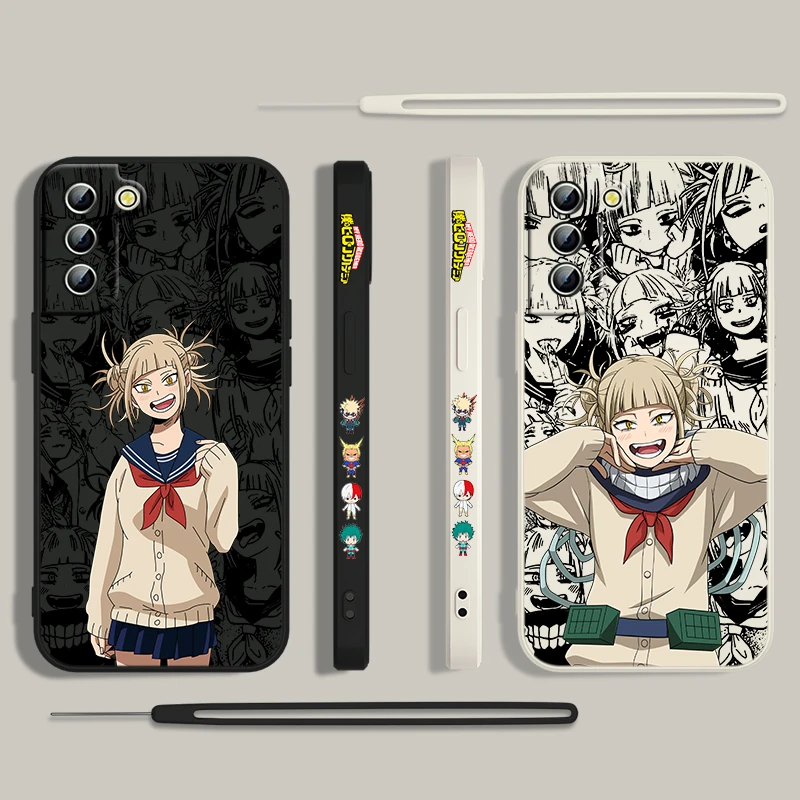 My Hero Anime Himiko Toga Phone Case For Samsung Galaxy S24 S23 S22 S21 S20 Pro FE Plus Ultra Liquid Left Rope Cover