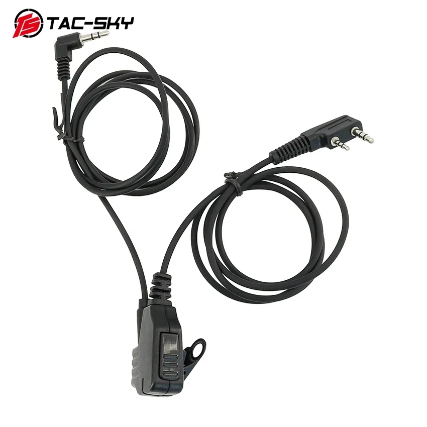 Cable de micrófono táctico K a 3,5mm para andador, orejeras deportivas de impacto, auriculares de tiro Airsoft para Baofeng Uv5r, TAC-SKY