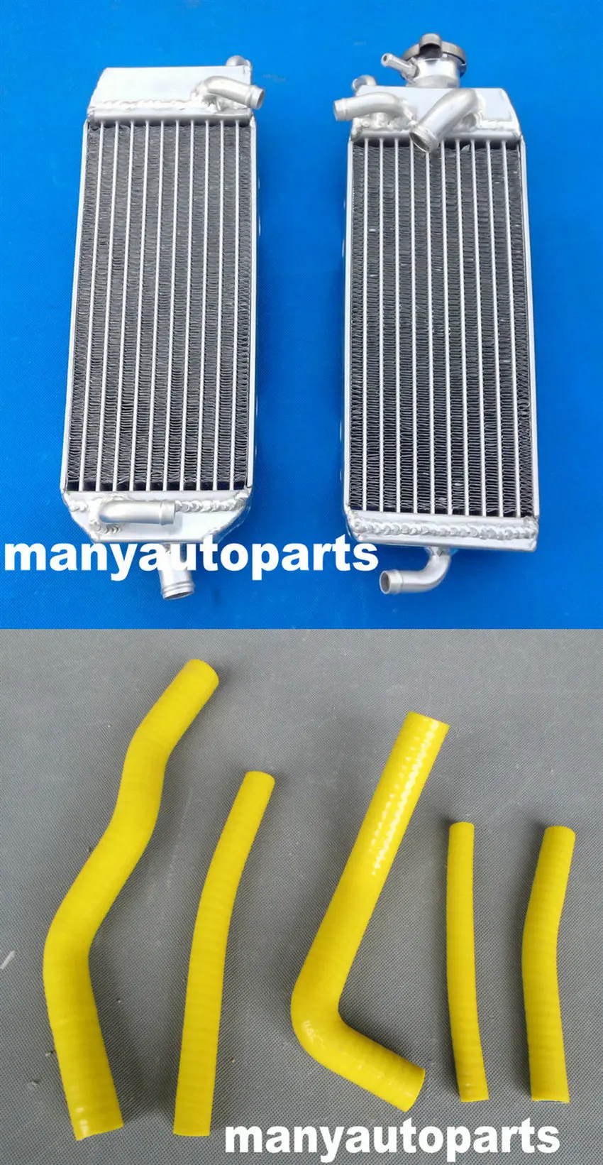 For suzuki RM125 RM 125 RM125W/X/Y 1998 1999 2000 Aluminum Radiator+BLUE HOSE