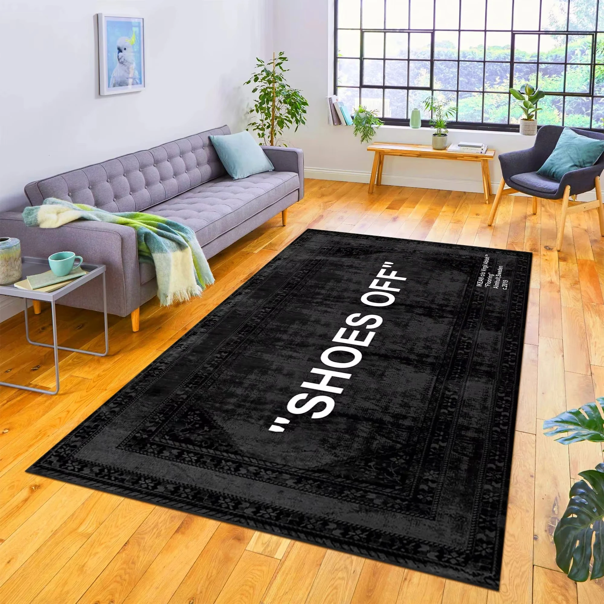 VIKAMA meistverkaufter Kristall-Samt-Teppich für Wohnzimmer und Schlafzimmer im amerikanischen Stil, langlebige Eingangstür-Bodenmatte für Heimdekoration – Detail 9