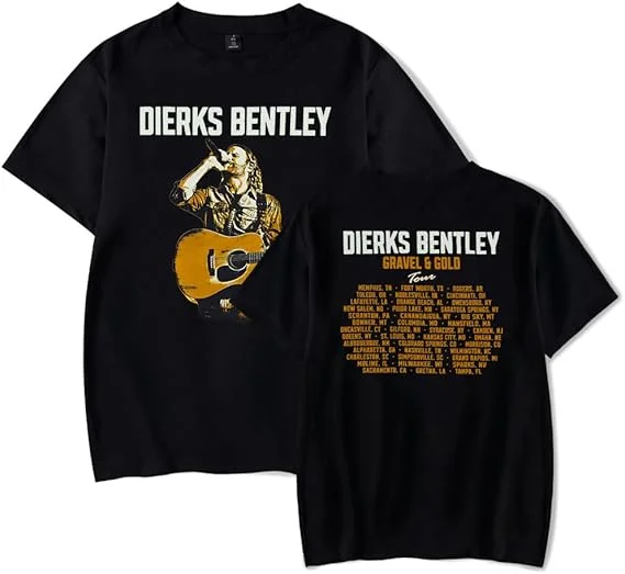 

Dierks Bentley Tshirt Gravel and Gold Tour Merch T-Shirt Casual Short Sleeve Unisex Summer Tee
