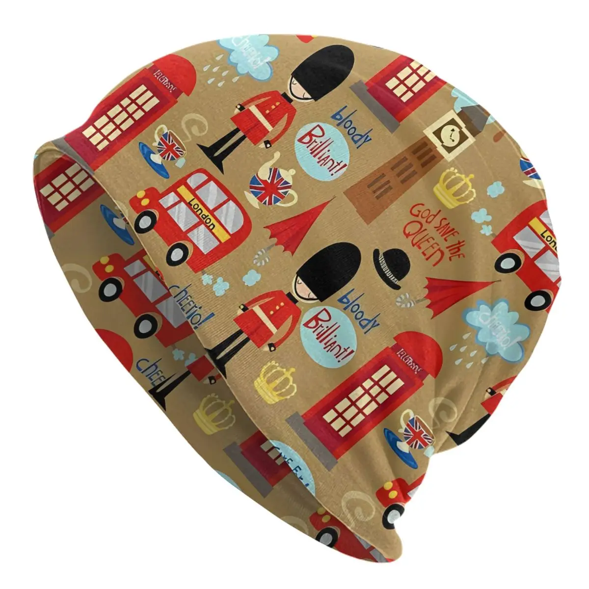 سحر لندن Skullies Beanies القبعات الخريف الشتاء للجنسين في الهواء الطلق قبعة دافئة الحرارية مطاطا بونيه