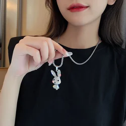 Wu 2022 New Jewelry Rabbit Accessories Long Pendant Titanium Steel Necklace Hip Hop Sweater Chain Personality Hoodie Chain