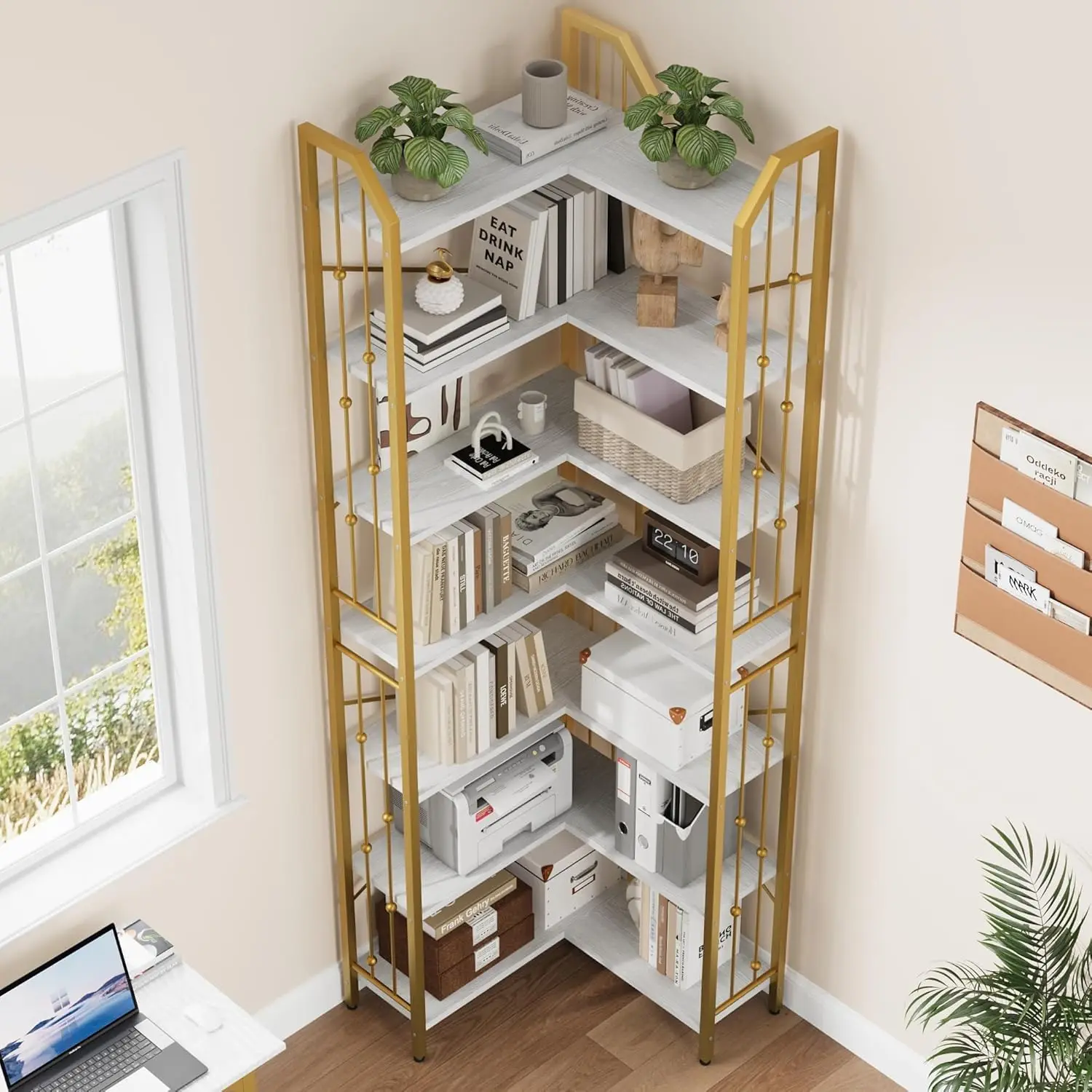 7-Tier Corner Bookshelf 86